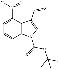 3-甲酰基-4-硝基-1H-吲哚-1-羧酸叔丁酯,1195785-11-5,结构式