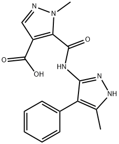 1-Methyl-5-[[(5-Methyl-4-phenyl-1H-pyrazol-3-yl)aMino]carbonyl]-1H-pyrazole-4-carboxylic Acid Struktur