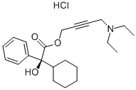 (αS)-α-シクロヘキシル-α-ヒドロキシベンゼン酢酸[4-(ジエチルアミノ)-2-ブチン-1-イル]·塩酸塩 化学構造式