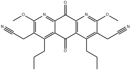 5,10-Dihydro-2,8-dimethoxy-5,10-dioxo-4,6-dipropylpyrido[3,2-g]quinoline-3,7-diacetonitrile 结构式