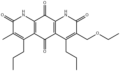 3-(エトキシメチル)-7-メチル-4,6-ジプロピルピリド[3,2-g]キノリン-2,5,8,10(1H,9H)-テトラオン 化学構造式