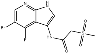 AcetaMide, N-(5-broMo-4-fluoro-1H-pyrrolo[2,3-b]pyridin-3-yl)-2-(Methylsulfonyl)-,1196510-86-7,结构式