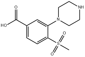 3-(1-哌嗪基)-4-甲砜基苯甲酸,1197193-03-5,结构式