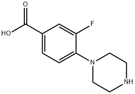 3-氟-4-(1-哌嗪基)苯甲酸 结构式