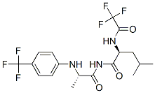 (2S)-4-methyl-2-[(2,2,2-trifluoroacetyl)amino]-N-[(2S)-2-[[4-(trifluor omethyl)phenyl]amino]propanoyl]pentanamide 化学構造式