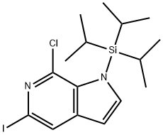 7-Chloro-5-iodo-1-(triisopropylsilyl)-1H-pyrrolo[2,3-c]pyridine Struktur