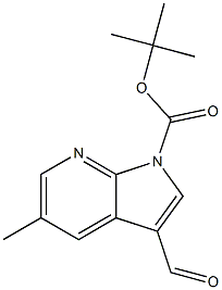 3-甲酰基-5-甲基-1H-吡咯并[2,3-B]吡啶-1-羧酸叔丁酯 结构式