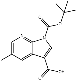 1-(叔丁氧基羰基)-5-甲基-1H-吡咯并[2,3-B]吡啶-3-羧酸 结构式