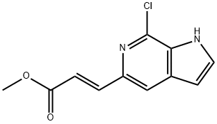 2-Propenoic acid, 3-(7-chloro-1H-pyrrolo[2,3-c]pyridin-5-yl)-, Methyl ester, (2E)-, 1198098-49-5, 结构式