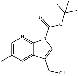 tert-Butyl 3-(hydroxymethyl)-5-methyl-1H-pyrrolo[2,3-b]pyridine-1-carboxylate Struktur