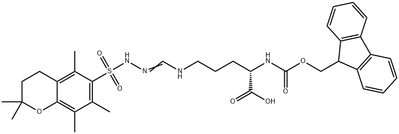 NΑ-FMOC-NΩ-(2,2,5,7,8-五甲基苯并二氢吡喃-6-磺酰基)-L-精氨酸,119831-72-0,结构式