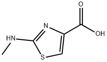 2-(メチルアミノ)-1,3-チアゾール-4-カルボン酸 化学構造式