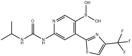 6-(3-isopropylureido)-4-(4-(trifluoroMethyl)thiazol-2-yl)pyridin-3-ylboronic acid Struktur