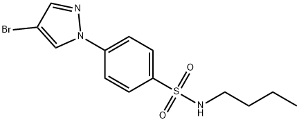 N-Butyl 4-(4-bromopyrazol-1-yl)benzenesulfonamide Struktur
