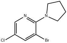 3-BROMO-5-CHLORO-2-PYRROLIDINOPYRIDINE, 1199773-44-8, 结构式