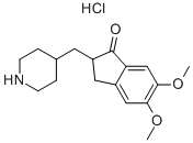 5,6-ジメトキシ-2-(4-ピペリジルメチル)-1-インダノン塩酸塩 化学構造式