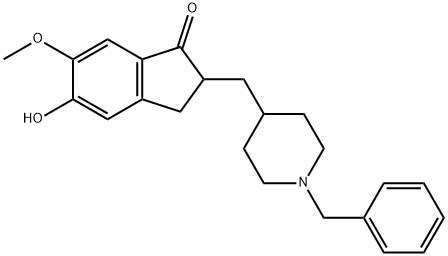 2-(1-ベンジルピペリジン-4-イルメチル)-5-ヒドロキシ-6-メトキシインダン-1-オン 化学構造式