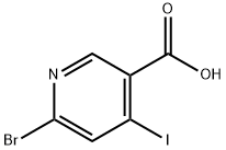 6-BROMO-5-IODOPYRIDINE-3-CARBOXYLIC ACID,1200130-82-0,结构式