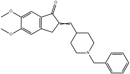 1-ベンジル-4-(5,6-ジメトキシ-1-オキソインダン-2-Yリンデンメチル)ピペリジン 化学構造式