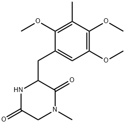 1-methyl-3-(2,4,5-trimethoxy-3-methylphenylmethyl)-2,5-piperazinedione 化学構造式