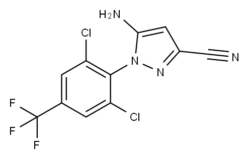 5-氨基-3-氰基-1-(2,6-二氯-4-三氟甲基苯基)吡唑 结构式