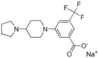 Benzoic acid, 3-(4-(pyrrolidin-1-yl)piperidin-1-yl)-5-(trifluoroMethyl)-, sodiuM salt,1201593-03-4,结构式