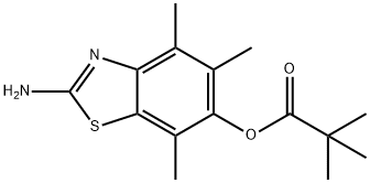 Propanoic  acid,  2,2-dimethyl-,  2-amino-4,5,7-trimethyl-6-benzothiazolyl  ester Structure