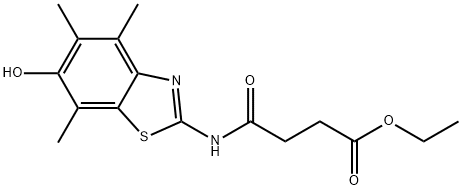 Butanoic  acid,  4-[(6-hydroxy-4,5,7-trimethyl-2-benzothiazolyl)amino]-4-oxo-,  ethyl  ester 结构式