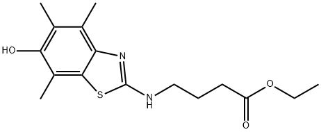 Butanoic  acid,  4-[(6-hydroxy-4,5,7-trimethyl-2-benzothiazolyl)amino]-,  ethyl  ester Structure