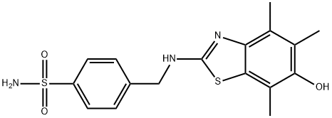 Benzenesulfonamide,  4-[[(6-hydroxy-4,5,7-trimethyl-2-benzothiazolyl)amino]methyl]- Struktur