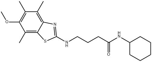 Butanamide,  N-cyclohexyl-4-[(6-methoxy-4,5,7-trimethyl-2-benzothiazolyl)amino]- Structure