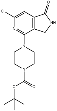 1-Piperazinecarboxylic acid, 4-(6-chloro-2,3-dihydro-1-oxo-1H-pyrrolo[3,4-c]pyridin-4-yl)-, 1,1-diMethylethyl ester 结构式