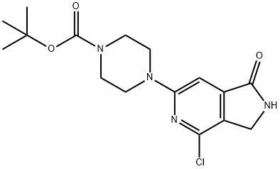 1-Piperazinecarboxylic acid, 4-(4-chloro-2,3-dihydro-1-oxo-1H-pyrrolo[3,4-c]pyridin-6-yl)-, 1,1-diMethylethyl ester,1201676-05-2,结构式