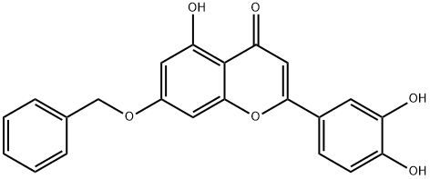 2-(3,4-Dihydroxyphenyl)-5-hydroxy-7-(phenylMethoxy)-4H-1-benzopyran-4-one 化学構造式