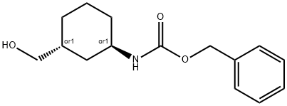 TRANS-3-ヒドロキシメチルシクロヘキシルカルバミン酸ベンジル 化学構造式