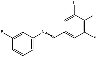 3-フルオロ-N-(3,4,5-トリフルオロベンジリデン)アニリン 化学構造式