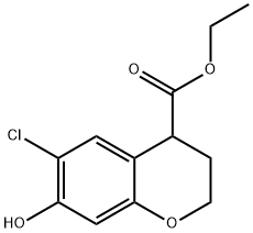 Ethyl-6-chloro-7-hydroxy-3,4-dihydro-2H-chromene-4-carboxylate, 1202889-58-4, 结构式