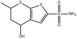 5,6-DIHYDRO-4H-4-HYDROXY-6-METHYLTHIENO[2,3-B]THIOPYRAN-2-SULPHONAMIDE 化学構造式