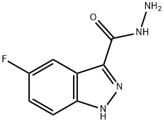 5-FLUORO-1H-INDAZOLE-3-CARBOXYLIC ACID HYDRAZIDE,1203-98-1,结构式