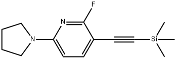 2-Fluoro-6-(pyrrolidin-1-yl)-3-((trimethylsilyl)-ethynyl)pyridine Struktur