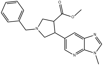 Methyl 1-benzyl-4-(3-methyl-3H-imidazo-[4,5-b]pyridin-6-yl)pyrrolidine-3-carboxylate 结构式