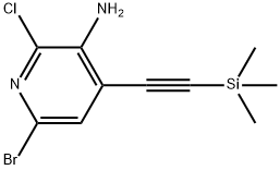 6-Bromo-2-chloro-4-((trimethylsilyl)ethynyl)-pyridin-3-amine Struktur