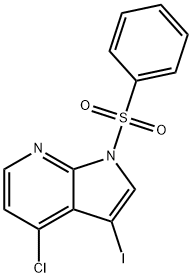 1H-Pyrrolo[2,3-b]pyridine, 4-chloro-3-iodo-1-(phenylsulfonyl)-, 1203566-61-3, 结构式