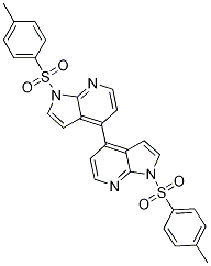 4,4'-Bi-1H-pyrrolo[2,3-b]pyridine, 1,1'-bis[(4-Methylphenyl)sulfonyl]- 化学構造式