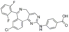 4-(9-chloro-7-(2,6-difluorophenyl)-5H-benzo[e]pyrimido[5,4-c]azepin-2-ylamino)benzoic acid Struktur