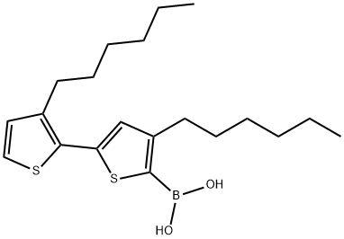 Boronic acid, B-(3',4-dihexyl[2,2'-bithiophen]-5-yl)- 化学構造式