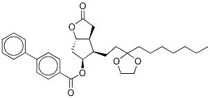 (3aR,4R,5R,6aS)-4-[3-(Ethyleneketal)decanyl]hexahydro-5-hydroxy-2H-cyclopenta[b]furan-2-one 5-(4-Phenylbenzoate) 结构式