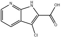 1H-Pyrrolo[2,3-b]pyridine-2-carboxylic acid, 3-chloro- Struktur