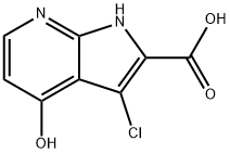 1H-Pyrrolo[2,3-b]pyridine-2-carboxylic acid, 3-chloro-4-hydroxy- Struktur