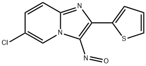 6-CHLORO-3-NITROSO-2-THIOPHEN-2-YL-IMIDAZO[1,2-A]PYRIDINE 结构式